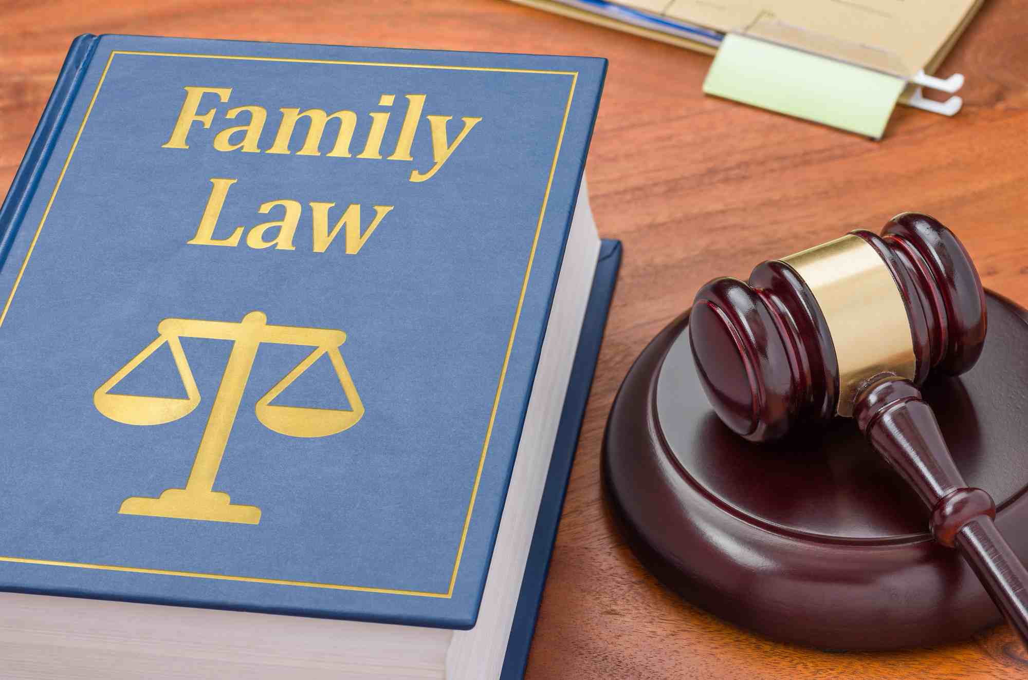 Family law book placed on the table
